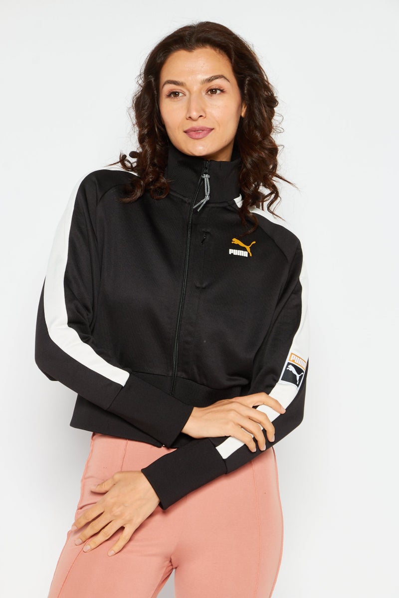 PUMA جاكيت رياضي نسائي بأكمام طويلة، أسود - Image 1