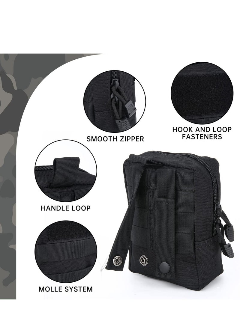 KASTWAVE 2pcs Tactical Molle Pouch EDC Utility Gadget Outdoor Men Waist Bag with Phone Belt Clip Holder Holster for Outdoor Hunting Camping Hiking Trekking - Image 2