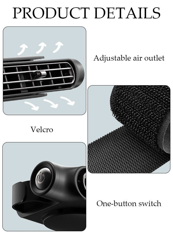 DUNISO Black Car Seat Cooling Fan, Light Weight Portable USB Car Seat Cooling Fan, Universal Car Truck SUV 3 Adjustable Speeds, Low Noise Quiet - Image 3
