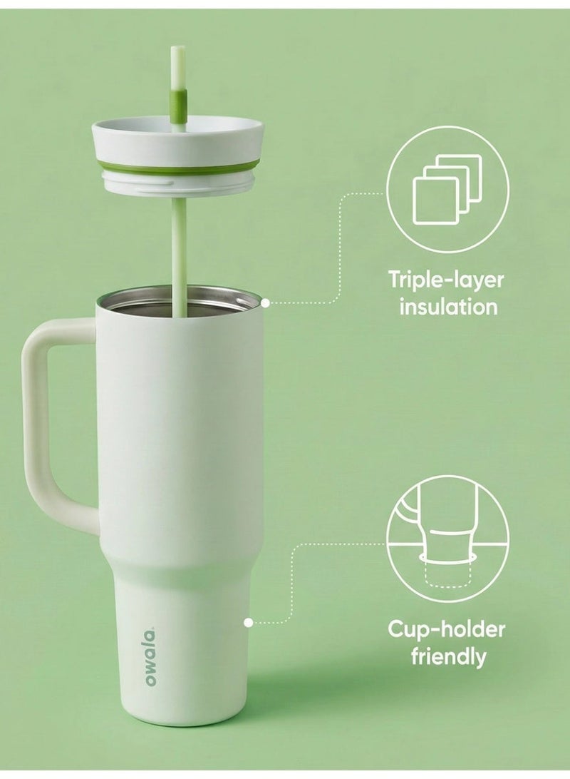 Owala Stainless - Steel Triple - Insulated Travel Mug,Features a Leak - Proof Lid, Straw, and Handle, BPA - Free, with a 40 - oz Capacity, and designed with a Splash Zone for added protection,Lost in Space - Image 4