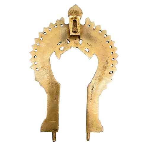 Bhunes Brass Small Prabhavali Frame – Wall Hanging Decorative Arch for Home Temple | Traditional Prabhawali, Prabhaval, Kirtimukha Pooja Decor, Gold, 7.5 Inch, 1 Piece - Image 5