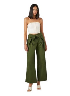 FOREVER 21 Satin Foldover Tie-Waist Pants  - Image 1