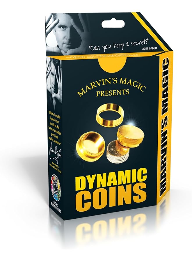 مارفينز ماجيك مجموعة الخدع المذهلة للعملات المعدنية الديناميكية، خدع سحرية مذهلة لمتعة الأطفال، تتضمن خدع سحرية مناسبة للأطفال بعمر 8 سنوات فما فوق - Image 1