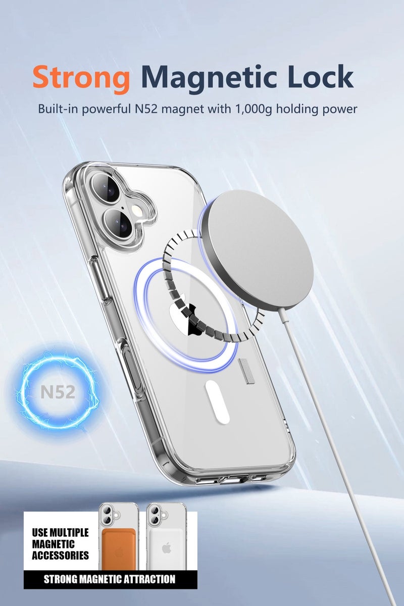 CLPURE iPhone 17 Clear Transparent Case Compatible with MagSafe, Anti-Yellowing, Anti-Scratch, Rugged Shockproof Protective Bumper Cover - Image 3
