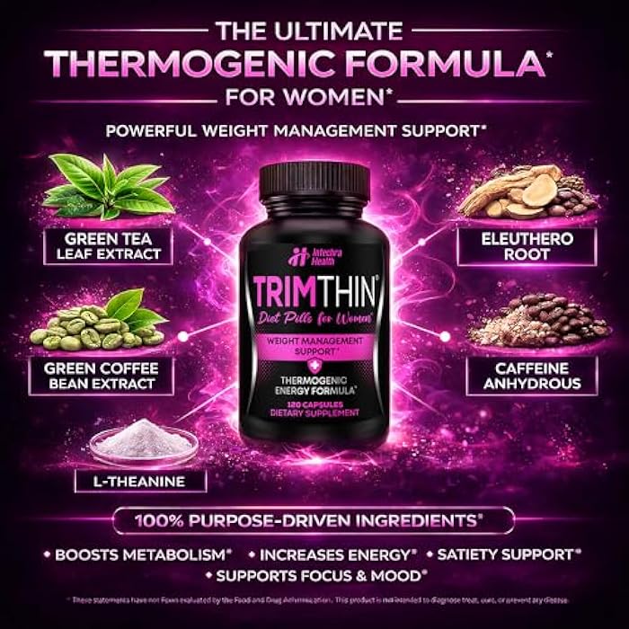 TrimThin Diet Pills for Women - NEW Thermogenic Energy Formula for Weight Management -Manufactured in the USA 120 Capsules - Image 3