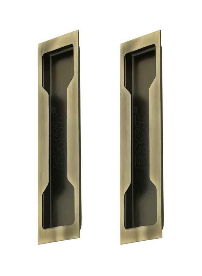 FAST CSH01 Steel Brass Antique Concealed Sliding Door Handle for Wardrobe & Cupboard Cabinet Doors Pull, Move The Door Aside and Dresser, Kitchen Drawers. (6 Inch) - Image 1