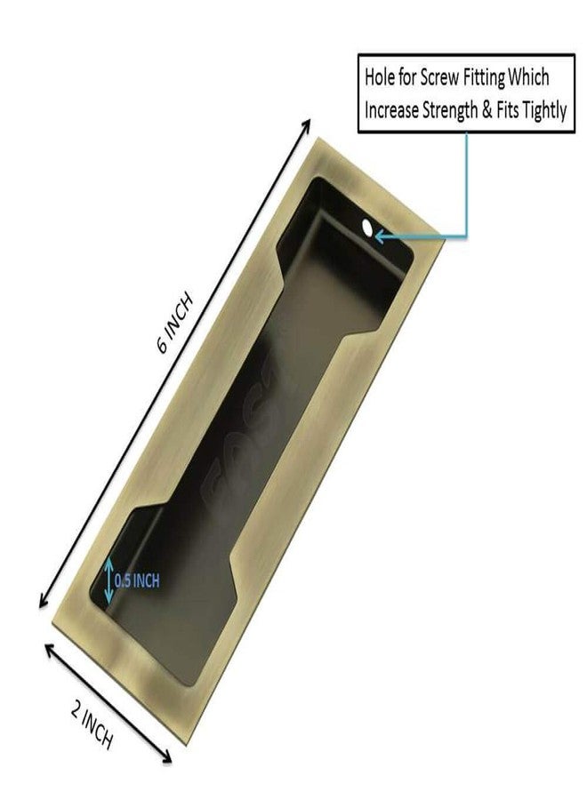 FAST CSH01 Steel Brass Antique Concealed Sliding Door Handle for Wardrobe & Cupboard Cabinet Doors Pull, Move The Door Aside and Dresser, Kitchen Drawers. (6 Inch) - Image 2