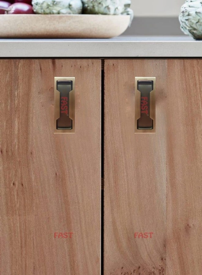 FAST CSH01 Steel Brass Antique Concealed Sliding Door Handle for Wardrobe & Cupboard Cabinet Doors Pull, Move The Door Aside and Dresser, Kitchen Drawers. (6 Inch) - Image 4