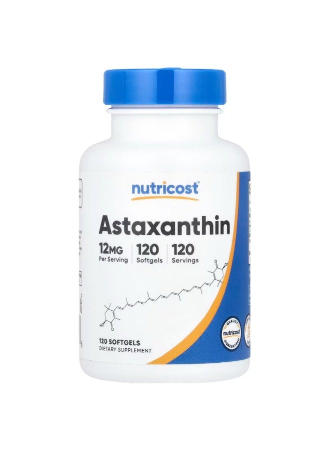 Nutricost, Astaxanthin , 12 mg, 120 Softgels - Image 1