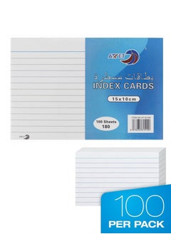ATKET 100-Piece Ruled Index Card White 180gsm Thickness 15x10cm Size  - Image 1