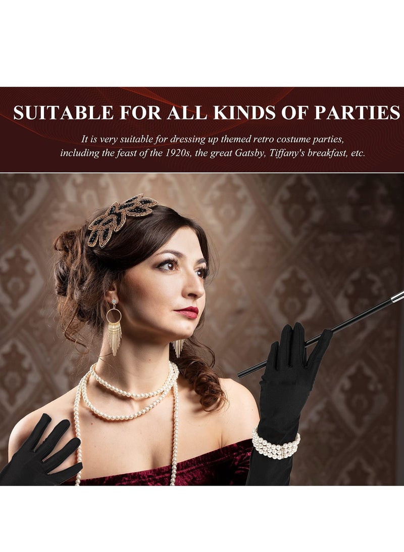 SYOSI 1920s Flapper Accessories for Women Gatsby Accessories Set Flapper Headband Gloves Costume for Girl Party  - Image 2