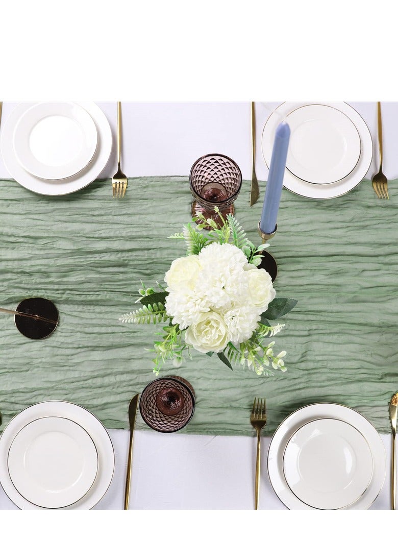 Green Translucent Chessboard Table Runner – 90×300CM Wedding, Bridal Shower & Party Decoration - Image 3