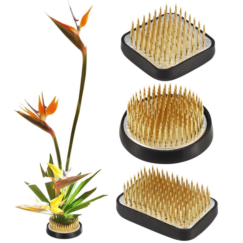 3/Set Flower Frog Japanese Ikebana Flower Arrangement Kenzan Kit, 2.4â€Round Floral Frog Moribana+1.6â€Square Ikebana Kenzan+2.1â€x1.4â€Rectangle Pin Frog
