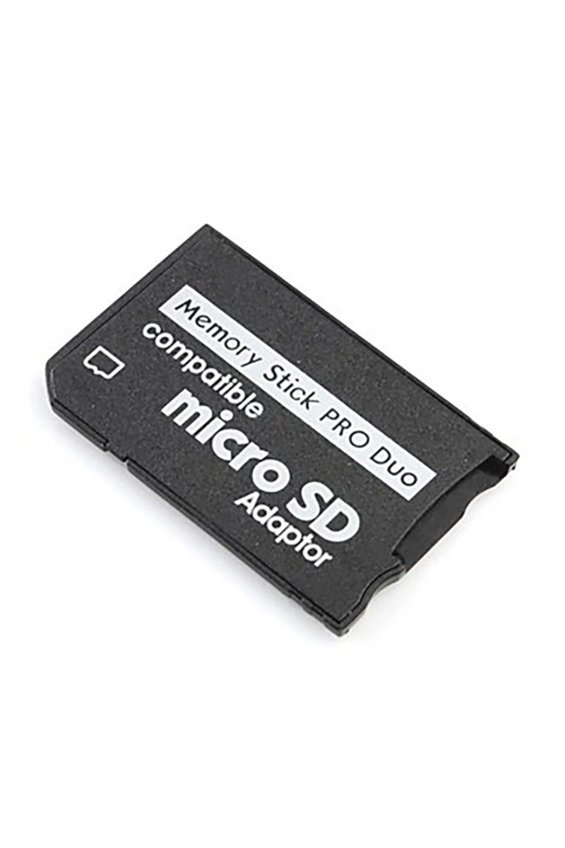محول قراءة بطاقات الذاكرة الصغيرة Micro SD/TF إلى Memory Stick Pro Duo أسود اللون بفتحة واحدة لجهاز PSP1000 200