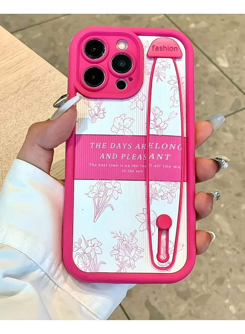 Simple Vintage Texture Shockproof Phone Case With Handle For Apple iPhone 16 Pro Max - Image 2