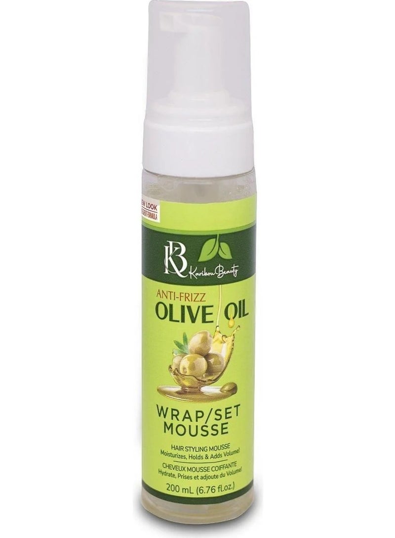 كاريبو بيوتي مجموعة تغليف زيت الزيتون ضد التجعد موس لتصفيف الشعر 200 مل