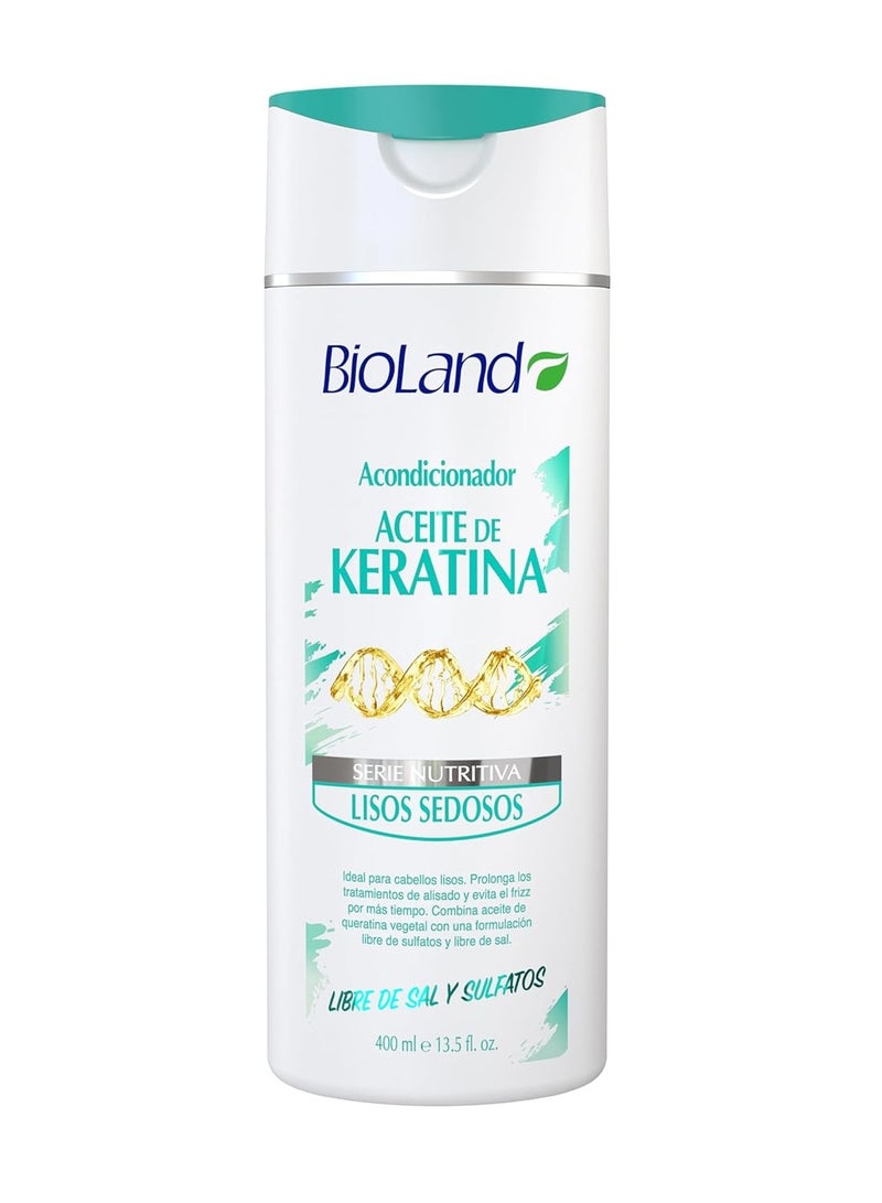 Bioland Keratin Oil Conditioner - Ultra-Concentrated Conditioner for Treated & Straight Hair - 13.53 fl oz (400mL)  - Image 1