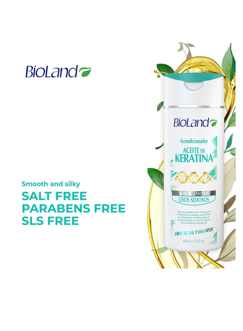 Bioland Keratin Oil Conditioner - Ultra-Concentrated Conditioner for Treated & Straight Hair - 13.53 fl oz (400mL)  - Image 2