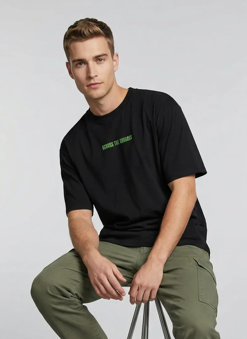 NOBERO Black NOBERO Men's Premium Oversized Printed T-Shirt for Men | Best Price UAE