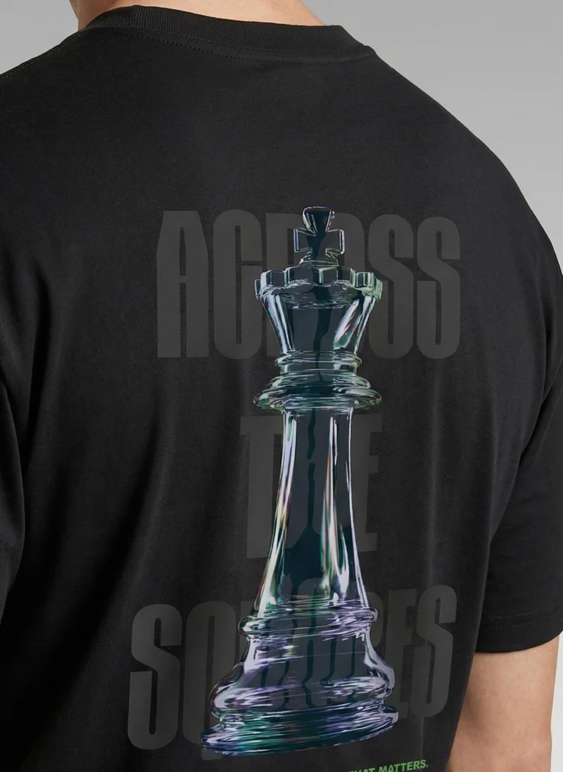 NOBERO Black NOBERO Men's Premium Oversized Printed T-Shirt for Men | Best Price UAE