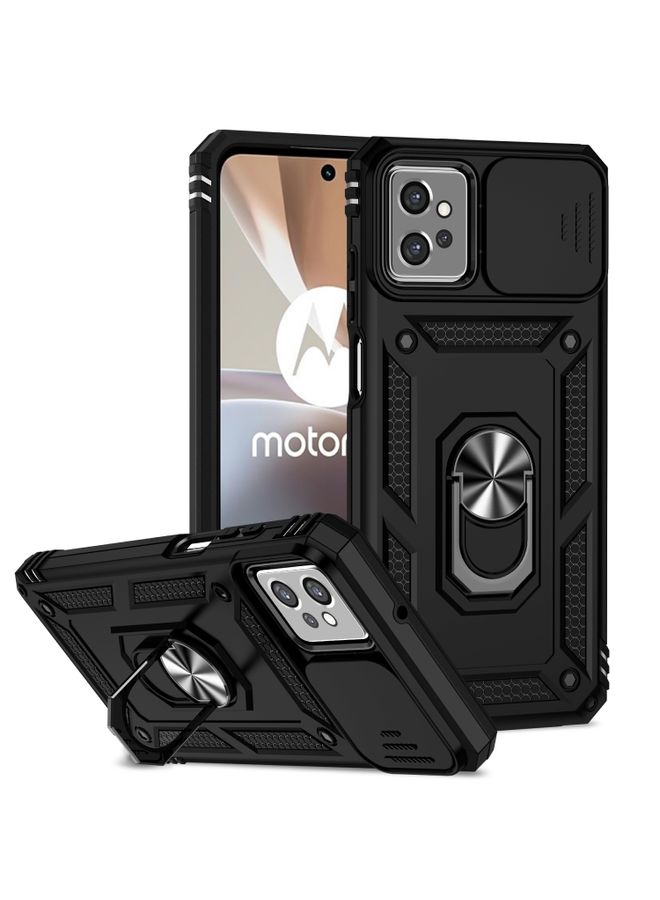 HuHa Case Cover For Motorola Moto G32 Sliding Camshield Holder Phone Case(Black) 