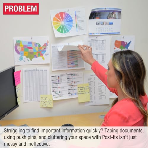 Ultimate Office AdjustaView 10-Pocket Wall Reference Organizer with Easy-Load Pockets and Mounting Screws - Image 2