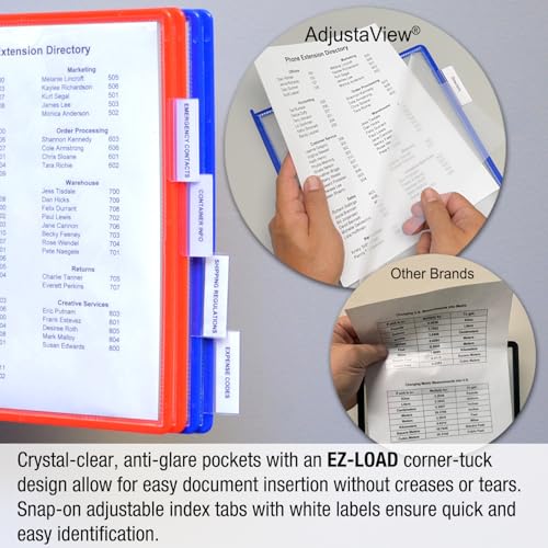 Ultimate Office AdjustaView 10-Pocket Wall Reference Organizer with Easy-Load Pockets and Mounting Screws - Image 5