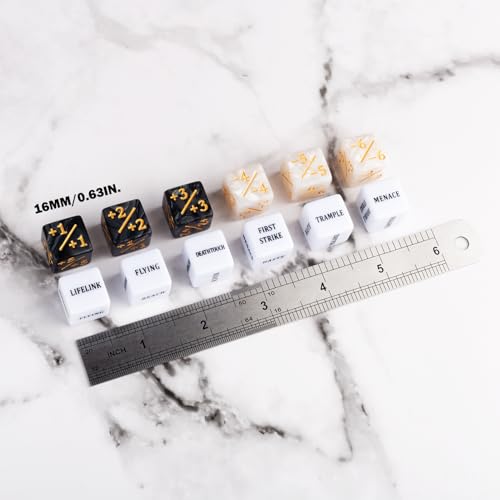 LAMJAM 48 Pieces Abilities Keywords Counter Dice Plus One MTG Dice Counters Set Creature +1 Tokens for MTG, TCG, Magic Card Games Accessories - Image 3