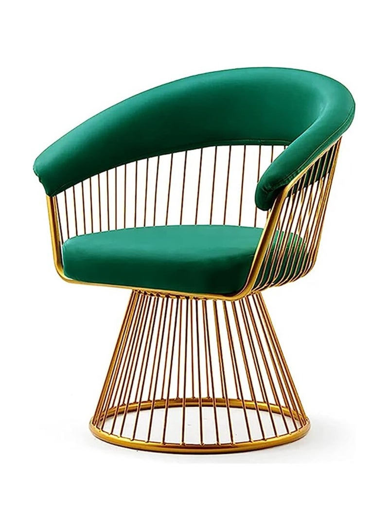 Ripple FURNITURE كرسي ذراع دوار مخملي معدني ذهبي - Image 1