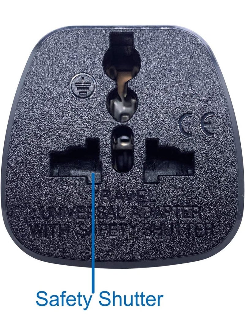 Type D Round Pins Travel Plug Adapter with Ground and Safety Shutter UAE EU DE US JP CN UK Plug Suitable for India Nepal Pakistan Socket Indian Plug 3 Pieces - Image 3