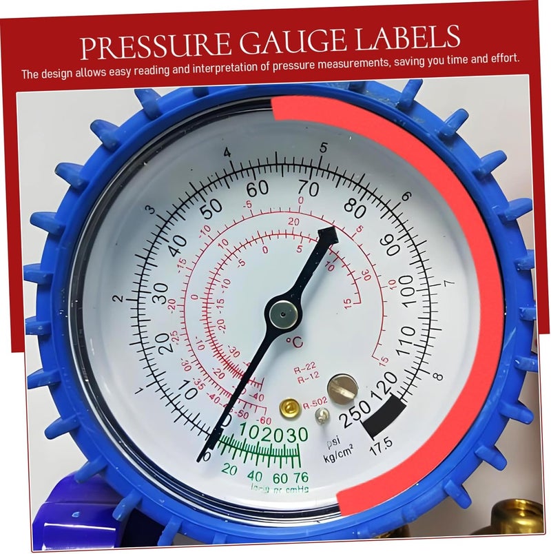 Garneck 7sheets Pressure Gauge Identification Stickers Adhesive Decals for Easy Reading Pressure Gauge Labels Circle - Image 4