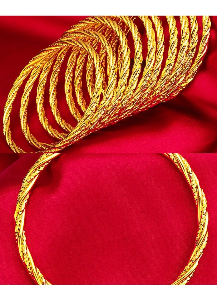 Bridal 22K Gold Plated Bracelet Middle East Jewellery Women's Wedding Bracelet Multilayer Golden Bangle - Image 4