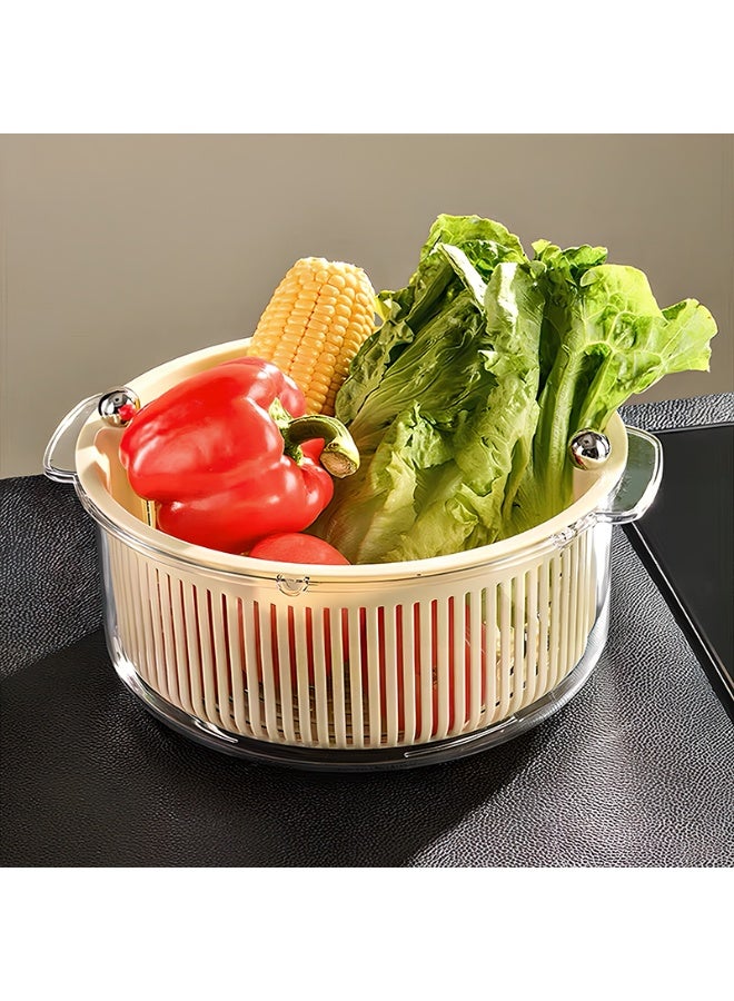 Noon East Round Colander & Bowl Set 28.5cm / Food Strainers | Kitchen Strainer | Multi Function Rotary Cleaning | For Fruits and Vegetable Cleaning and Storage - Image 1