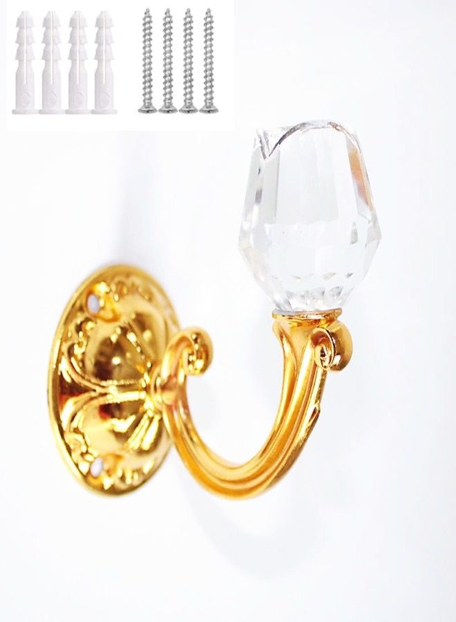 Golden Homee قطعتان من خطافات الحائط لتزيين حامل الستارة الكريستال  - Image 2