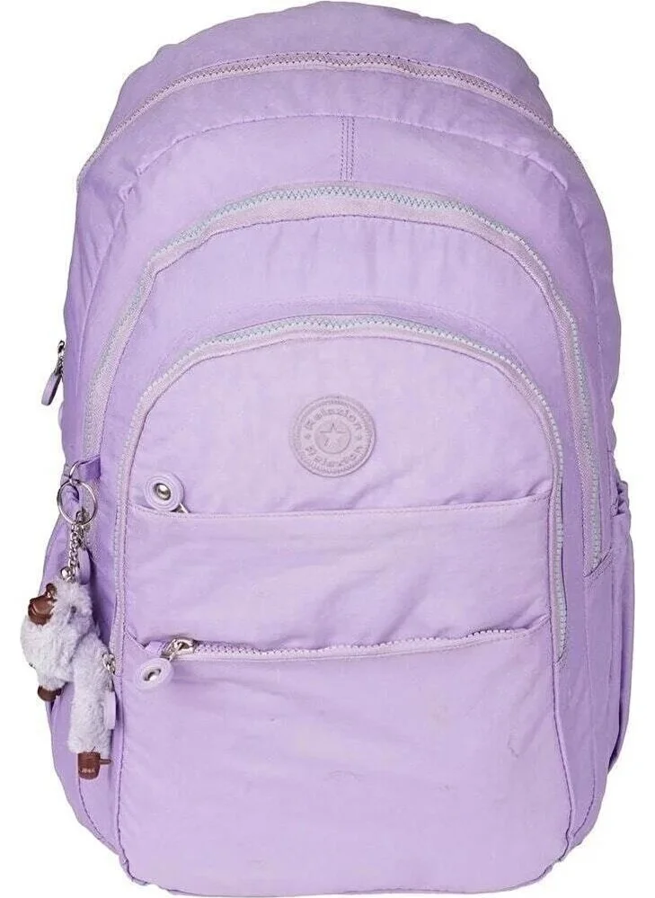ريلاكسن Crinkle Water Repellent Fabric 5 Compartment School Backpack with Accessories RLX1625-MOR