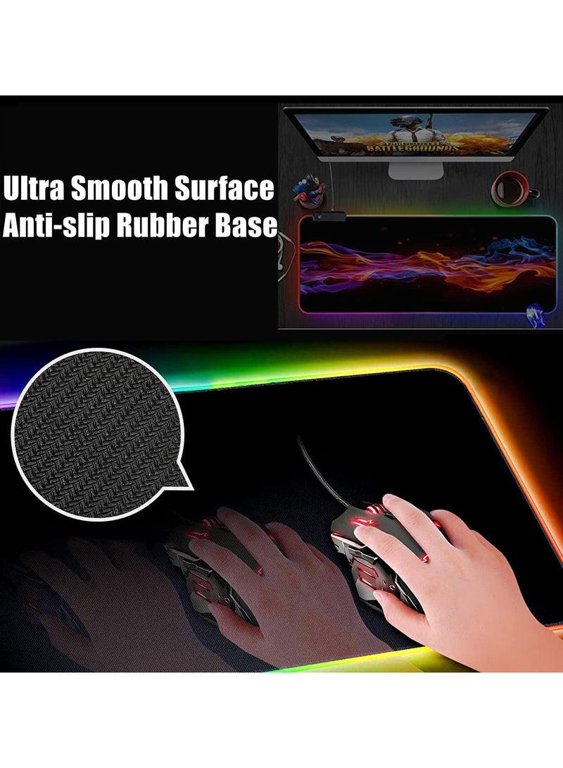General RGB Gaming Mouse Pad, Extra Large LED Mouse Pad Non-slip rubber base, 14 lighting modes Computer keyboard pad, soft and waterproof surface, enhance your PC gaming experience  - Image 4