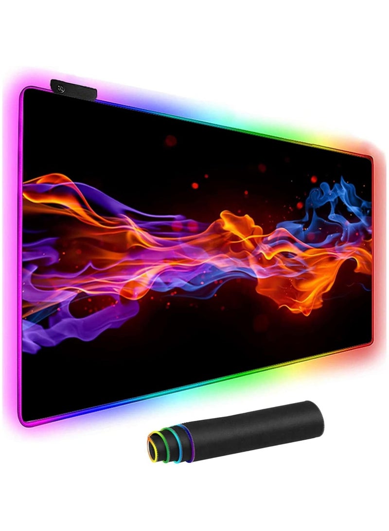 General RGB Gaming Mouse Pad, Extra Large LED Mouse Pad Non-slip rubber base, 14 lighting modes Computer keyboard pad, soft and waterproof surface, enhance your PC gaming experience  - Image 1