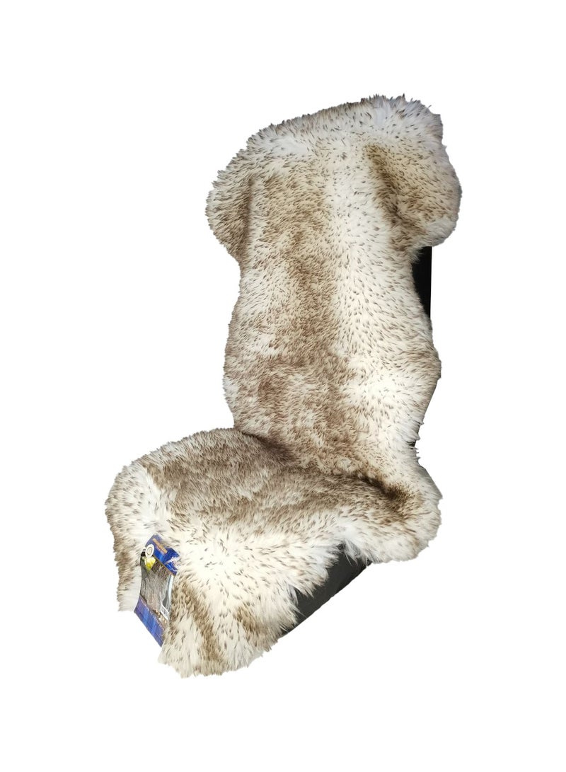 سبايدر غطاء مقعد السيارة من جلد الغنم العنكبوتي عالي الجودة 100% جلد الغنم النقي مقاس عالمي صوف طويل ناعم منفوش وسادة مقعد السيارة 1 قطعة - Image 2