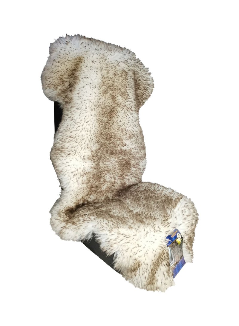 سبايدر غطاء مقعد السيارة من جلد الغنم العنكبوتي عالي الجودة 100% جلد الغنم النقي مقاس عالمي صوف طويل ناعم منفوش وسادة مقعد السيارة 1 قطعة - Image 4