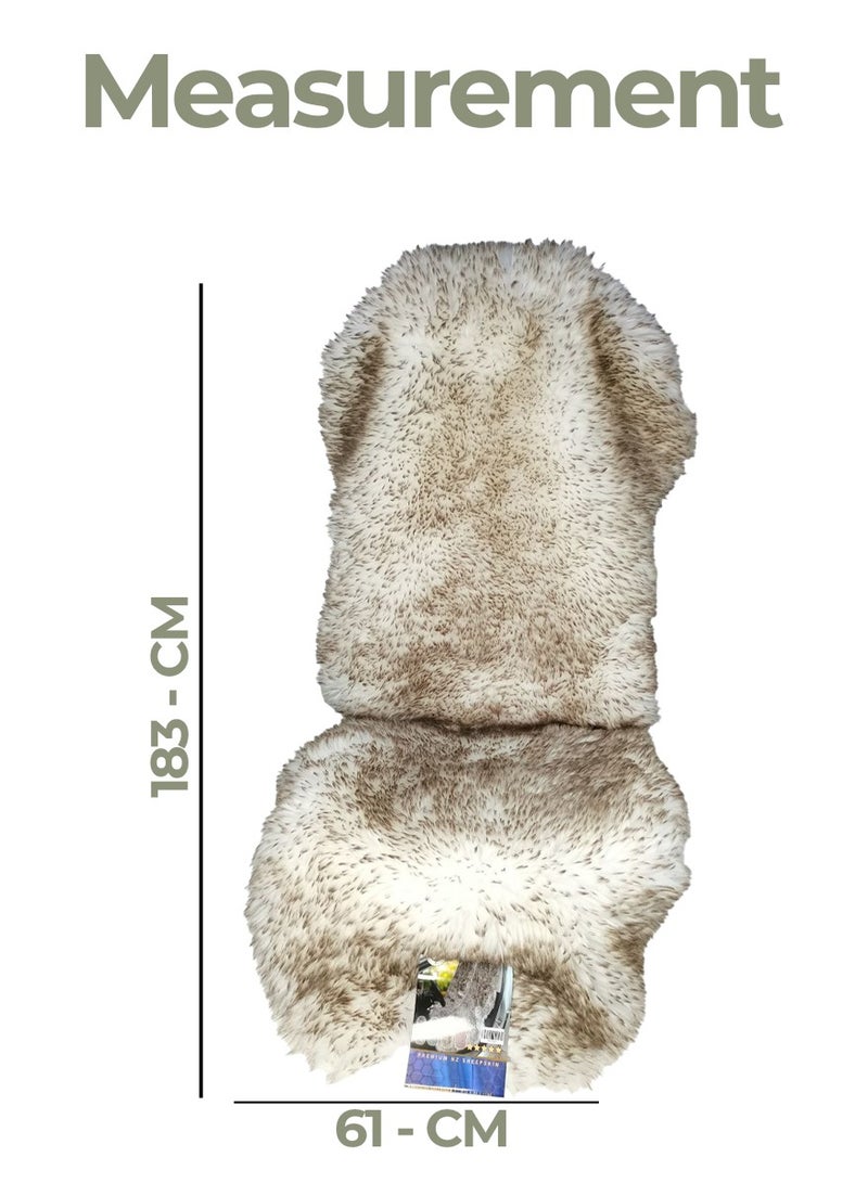 سبايدر غطاء مقعد السيارة من جلد الغنم العنكبوتي عالي الجودة 100% جلد الغنم النقي مقاس عالمي صوف طويل ناعم منفوش وسادة مقعد السيارة 1 قطعة - Image 5