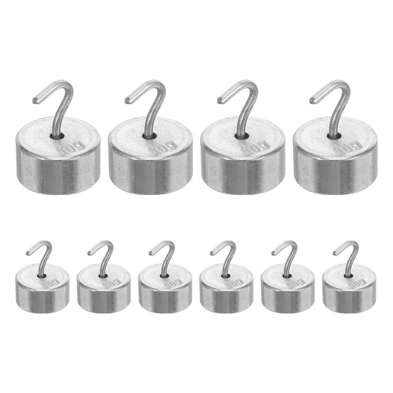 SECFOU 10pcs Lab Precision Calibration Weight Set 10g Hooked Chromium-Plated Scale Weights for Digital Scale Calibration and Laboratory Use - Image 1