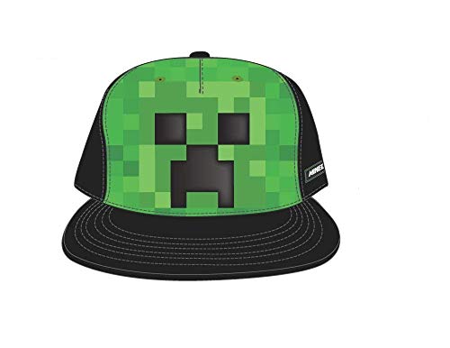 Bioworld Minecraft Creeper Face Snapback Hat Cap Youth Boys Size OSFM Black - Image 2