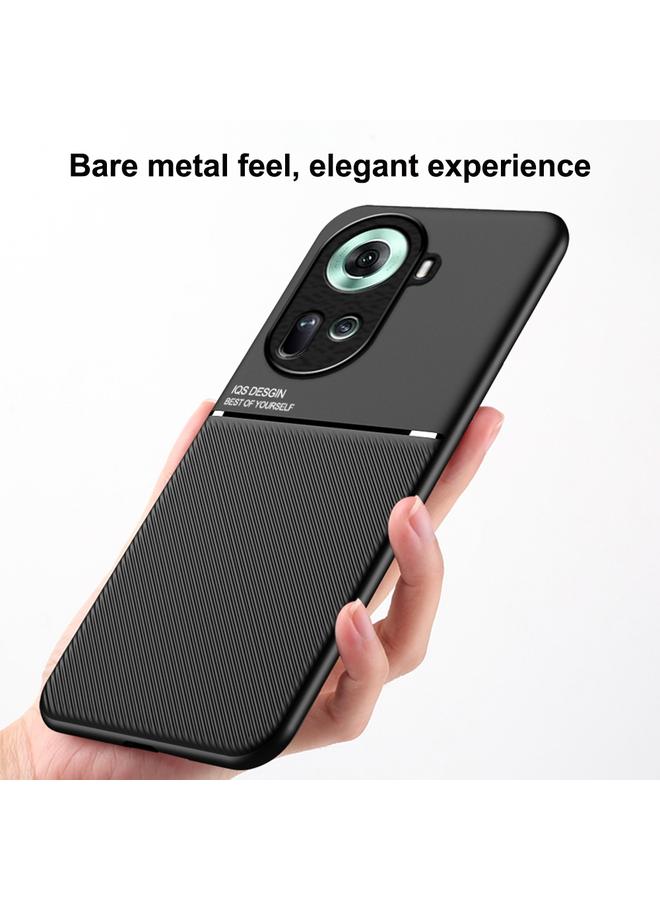 اس-توب جراب لهاتف OPPO Reno11 5G Global Classic Tilt Strip Grain Magnetic PC Hybrid TPU - Image 2