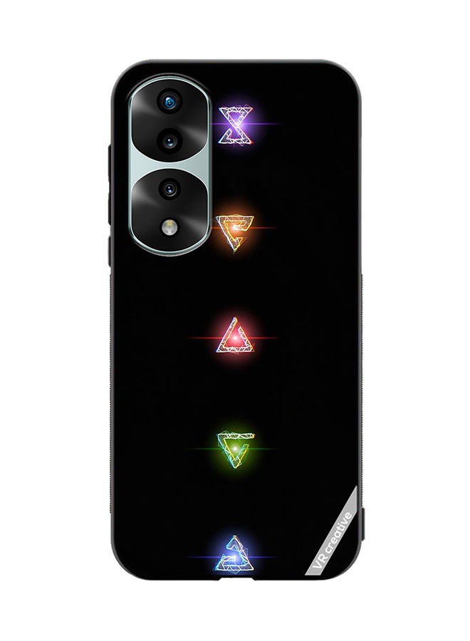 VR CREATIVE Protective Case Cover For Honor 70 Pro Neon Loghts Diamond Shapes Design Multicolour - Image 1