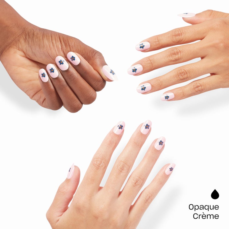 OPI On Point Blossom Sauce | Short Round Light Lavender with Blue Flower Nail Art Press On Nails | 24 Count with Glue | Long Lasting, Reusable, Non-damaging | Fall 2025 Shades - Image 3