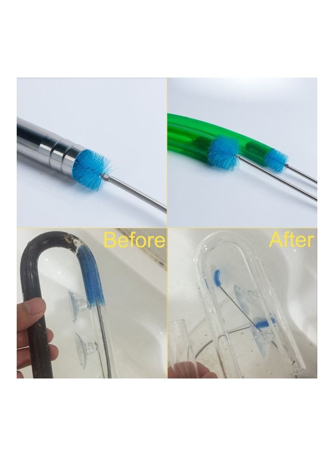NIBEMINENT Hose Pipe Cleaner Stainless Steel Aquarium Filter Silver/Blue - Image 4