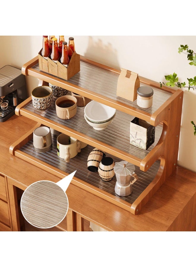 هومستر 3 طبقة كأس خشبية رف حامل كأس القهوة ، حامل كأس خشبية متدرجة عرض رايزر الوقوف رف كونتربوت تخزين التوابل للمطبخ ، قضبان القهوة ، الجرار ، التوابل - Image 4