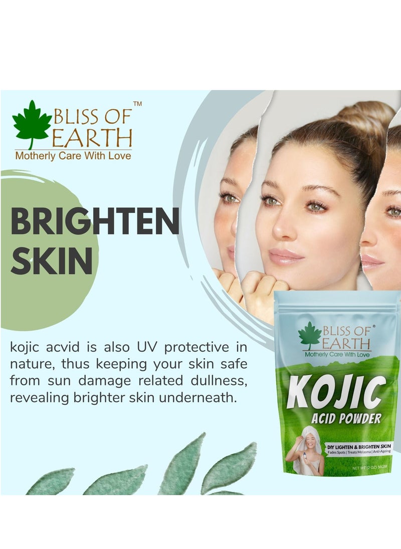 BLISS OF EARTH Bliss of Earth 2 oz Korean Kojic Acid Powder Original for Skin Whitening, Soap Making & DIY Products, 56GM  - Image 4