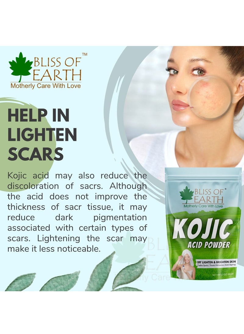 BLISS OF EARTH Bliss of Earth 2 oz Korean Kojic Acid Powder Original for Skin Whitening, Soap Making & DIY Products, 56GM  - Image 5