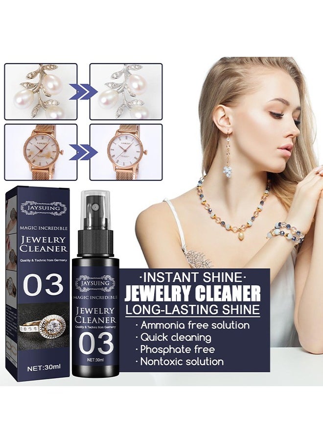 Jaysuing - Jewelry Cleaner Spray, High Quality Jewelry Cleaner Spray, Instant Shine Jewelry Cleaner, Diamond-Shine Jewelry Cleaner Spray, Quick Jewelry cleanersolution 30ML - Image 1